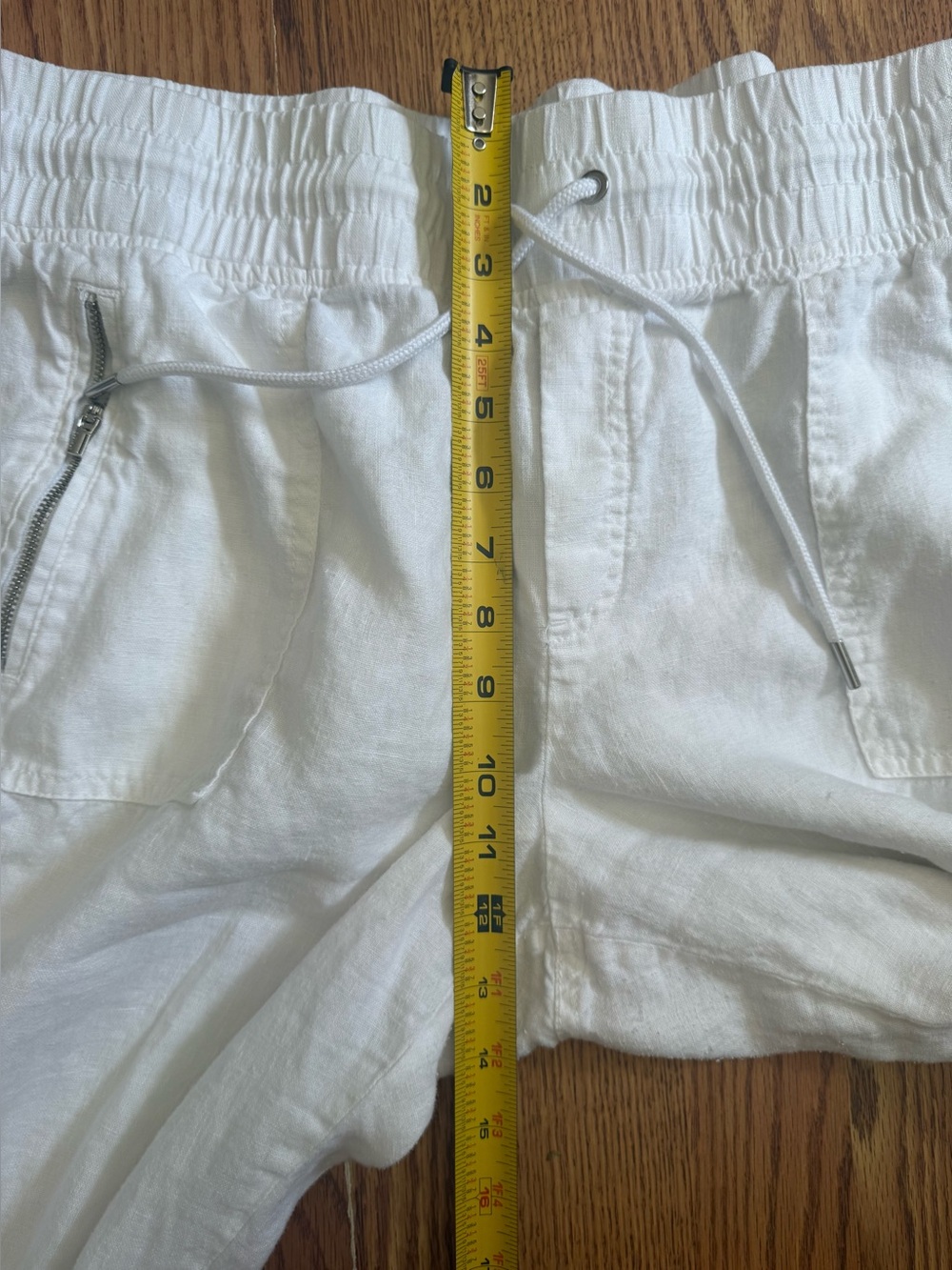 Athleta Cabo Linen Jogger Pants Size 16 White Pull On Drawstring Waist - Picture 9 of 12